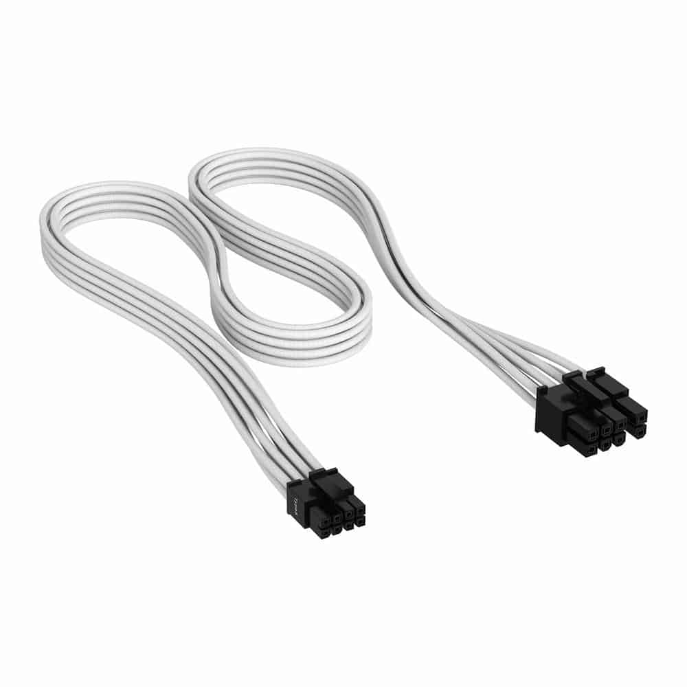 (image for) Corsair Premium White Individually Sleeved PCIe Single Connector Type-5 PSU Cable